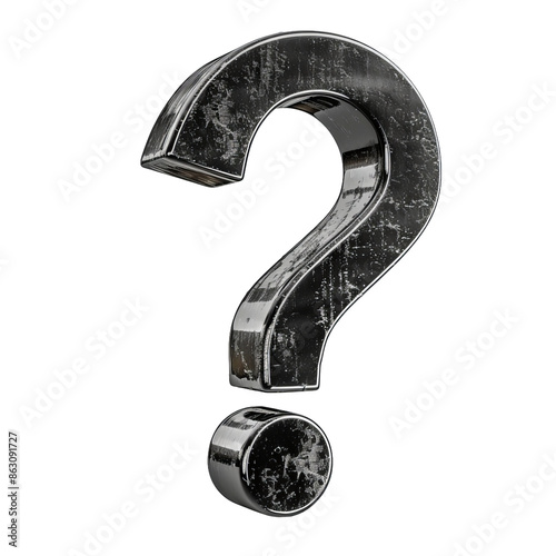 black question mark on white background