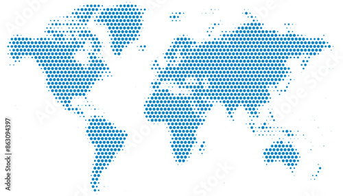 Fototapeta Naklejka Na Ścianę i Meble -  Dots world map on white background, vector illustration
