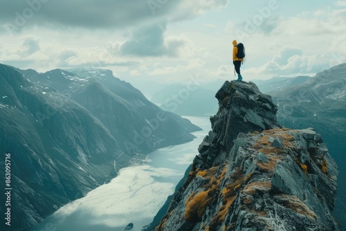 Thrilling Traveler in Norway Embraces Adventure Lifestyle.