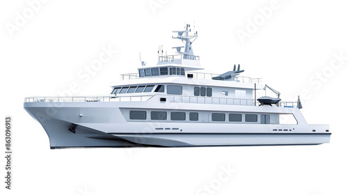 photo of a modern ferry, isolated on a white background