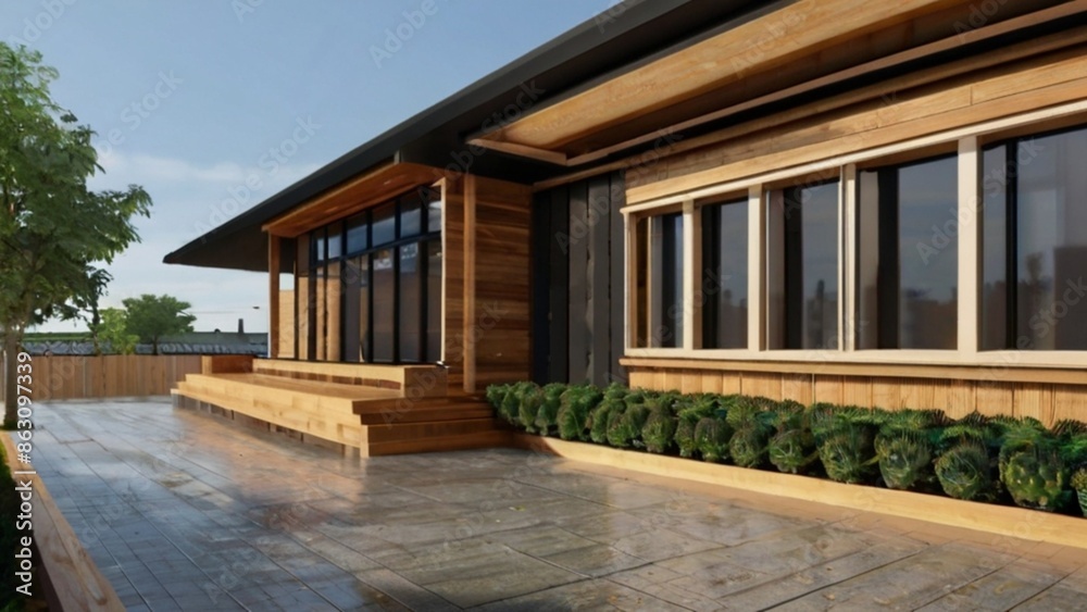 Fototapeta premium luxury villa with garden