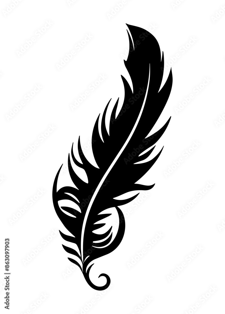 Feather vector icon isolated on white background Feather vector icon isolated on white background