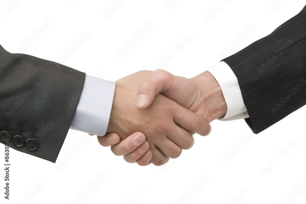 Professional people in suits shaking hands after a successful interview in a well-lit modern office. Business partnership, job interview, and professional agreement concepts on a white background Professional people in suits shaking hands after a successful interview in a well-lit modern office. Business partnership, job interview, and professional agreement concepts on a white background