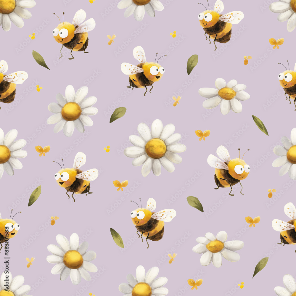 seamless pattern with bees seamless pattern with bees