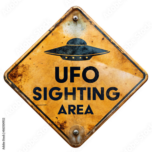 UFO sighting area vintage sign, 