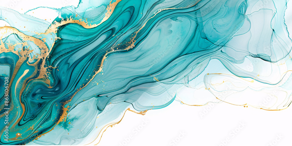 Beautiful abstract blue, golden and white marble ink liquid fluid background Beautiful abstract blue, golden and white marble ink liquid fluid background