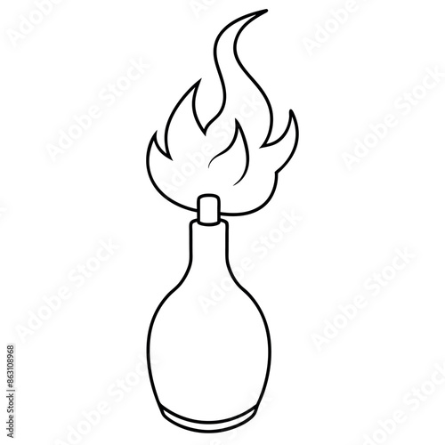 Coloring pages for Molotov cocktails, gasoline, and bombs