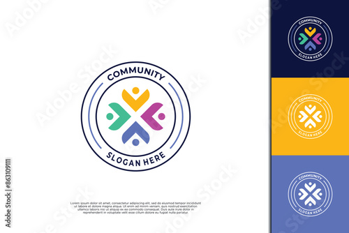 foundation emblem logo design. Global solidarity logo