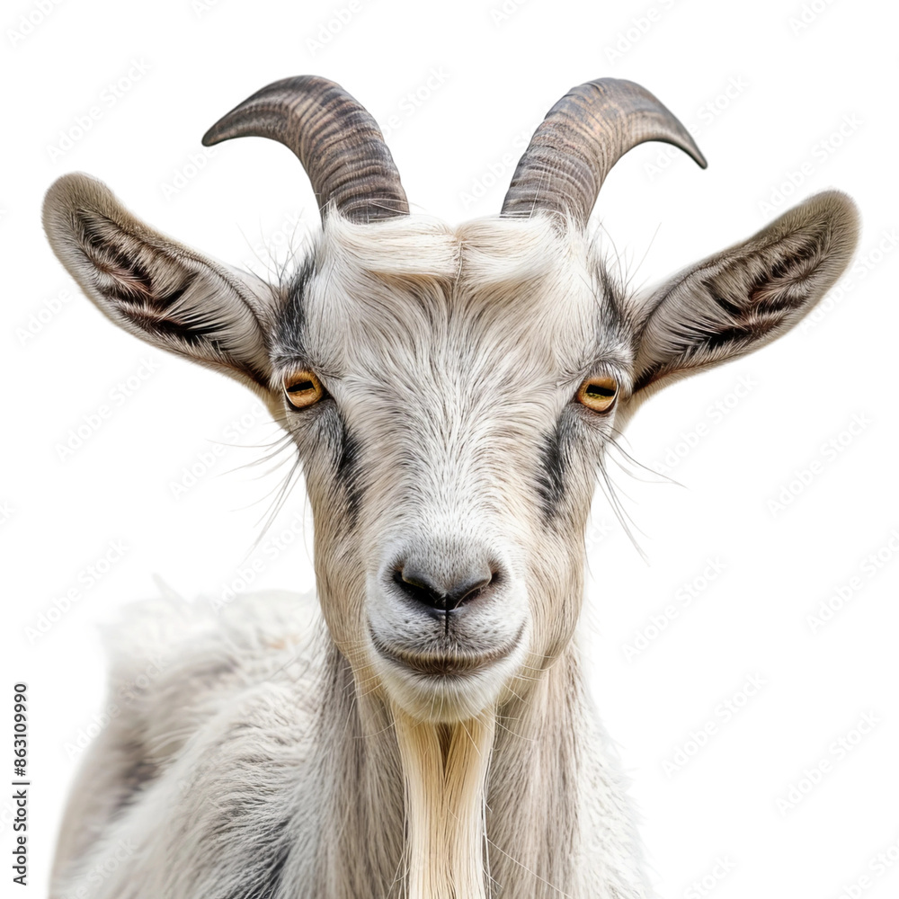 Long horns goat isolated on background isolated on white background Long horns goat isolated on background isolated on white background