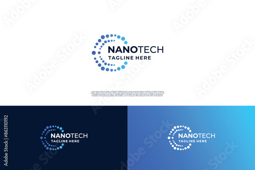 Nanotechnology logo design. Science logo design