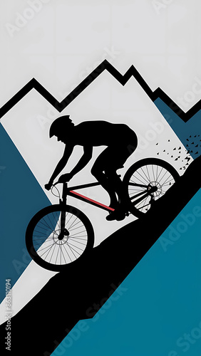 Wallpaper Mural mountain bike rider, navigating a steep downhill course. Torontodigital.ca