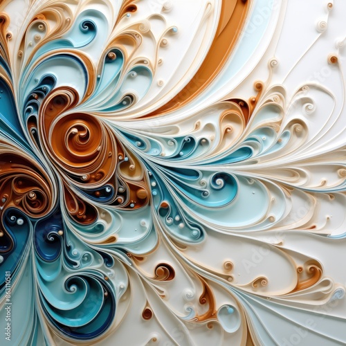Abstract Quilling Art with Swirling Patterns