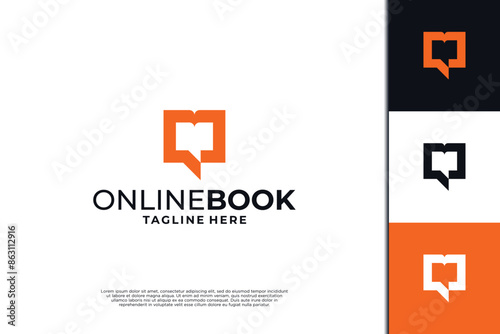 Book order logo, Book chat logo design