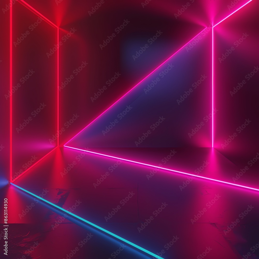 Vibrant Neon Lights. Abstract Background with Glowing Lines in Red and Blue Vibrant Neon Lights. Abstract Background with Glowing Lines in Red and Blue