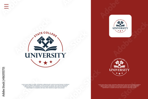 Technician university school emblem logo design