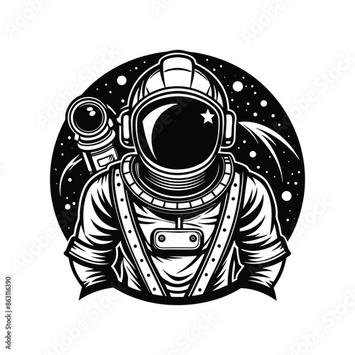 Minimalist Astronaut Silhouette Design