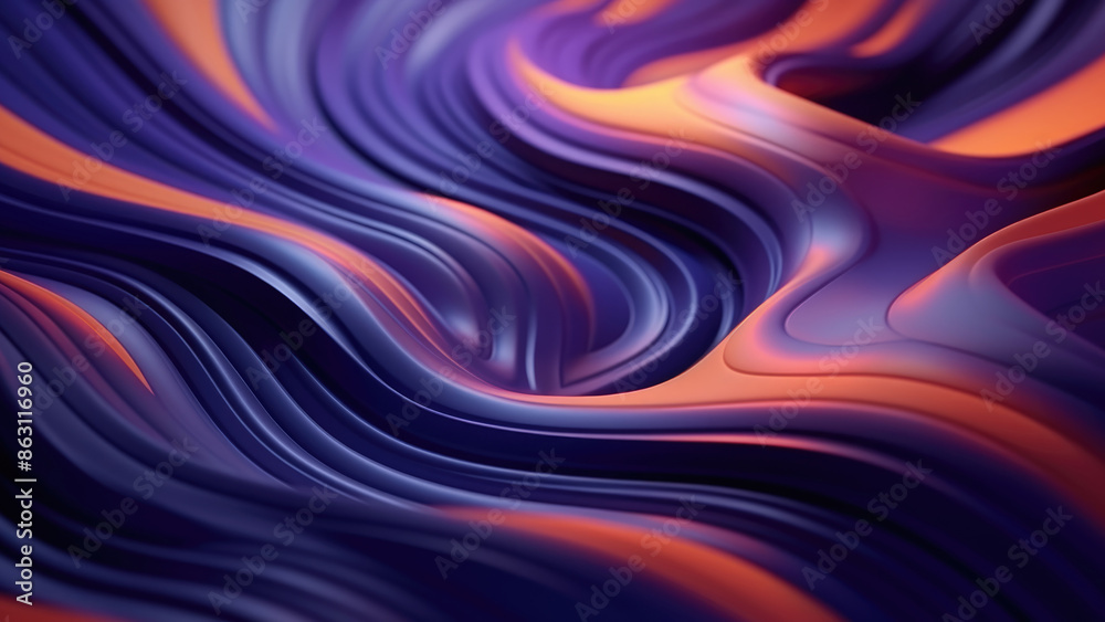  Abstract image featuring a blend of orange and blue feathers. The intricate patterns and vivid colors create a striking visual effect
