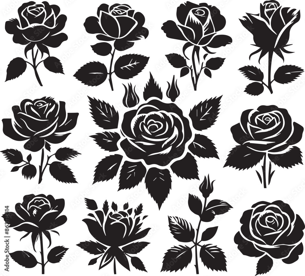 set of flowers set of flowers