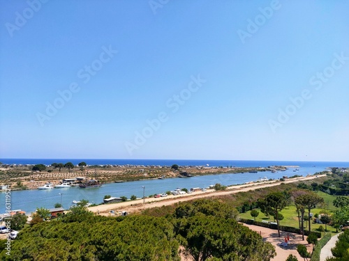 Fototapeta Naklejka Na Ścianę i Meble -  The view where the Aksu River meets the Mediterranean Sea.