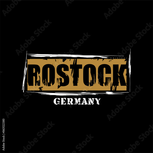 Rostock Germany deutschland city style print for t-shirt. Typography graphics for tourism tee shirt design.