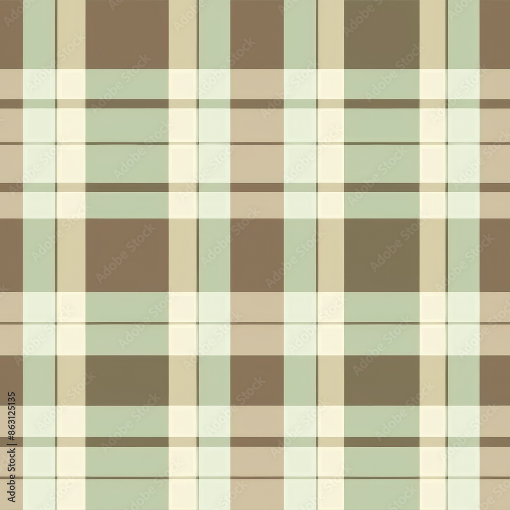 Obraz premium Seamless pattern ornament tartan, check in pleasant green and brown colors