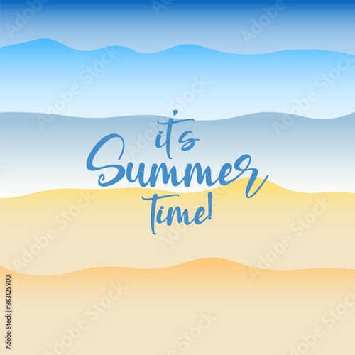 hello summer vector illustration. it is suitable for card, banner, or poster
