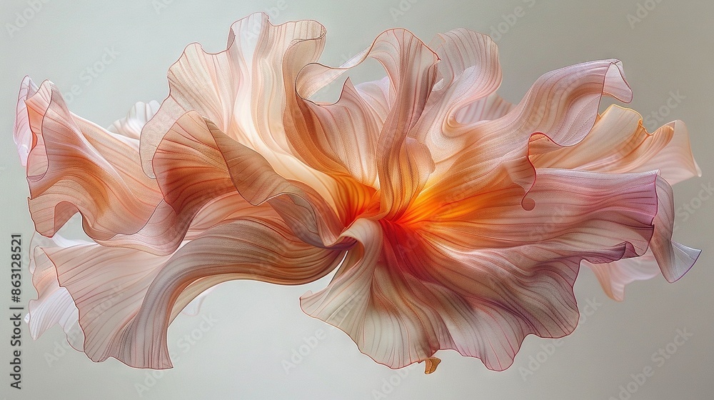 A pink flower close-up on white background, with blurred flower background A pink flower close-up on white background, with blurred flower background