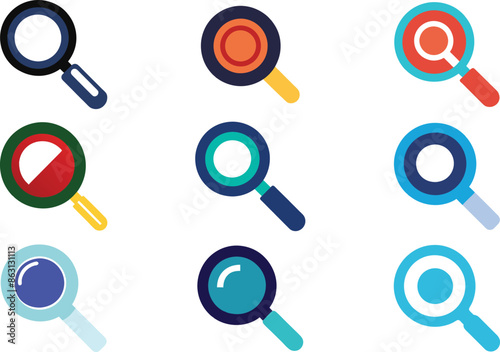 magnifying glass icon set