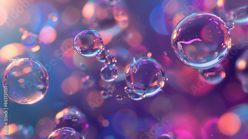 Wallpaper Mural Water drops on purple Torontodigital.ca