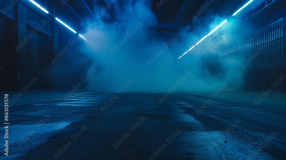 dark empty street, blue light background dark empty street, blue light background