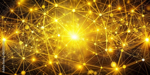 Golden Network Abstract Background