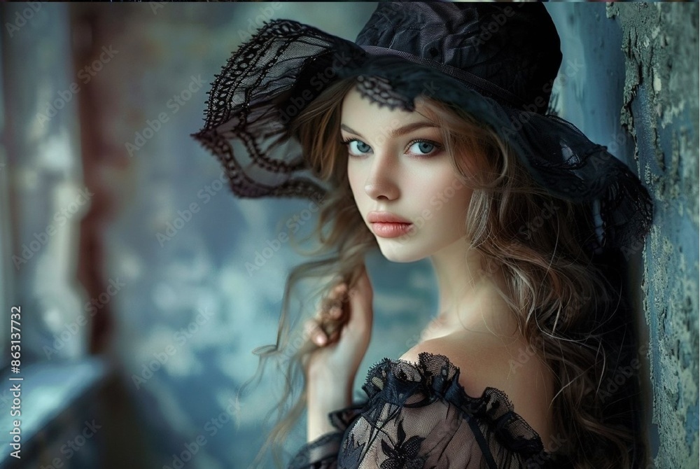 Fototapeta premium Stunning photos of a beautiful ideal woman starring from many novels in high resolution