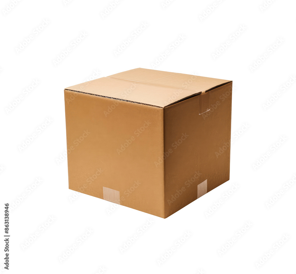 Brown cardboard box isolated on transparent background
Brown cardboard box isolated on transparent background