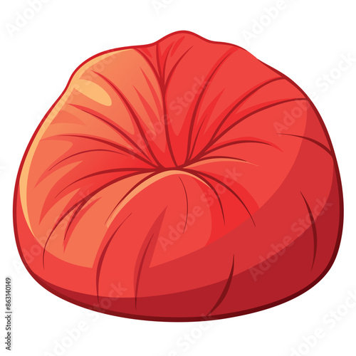 Vector symbol of a bean bag chair with flat colour and basic illustration
