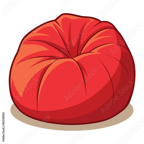 Vector symbol of a bean bag chair with flat colour and basic illustration
