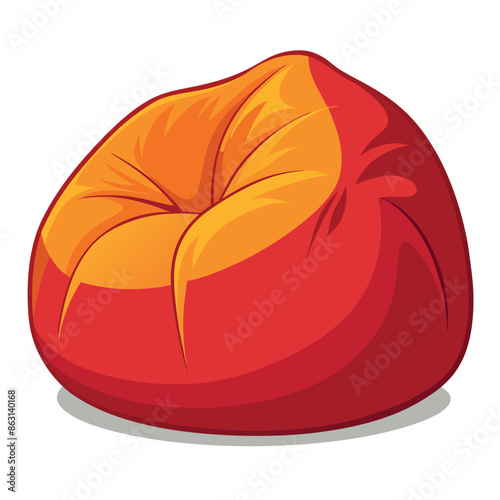 Vector symbol of a bean bag chair with flat colour and basic illustration
