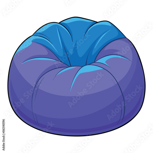 Vector symbol of a bean bag chair with flat colour and basic illustration
