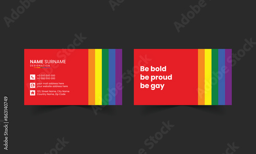 Pride Business Card Templates. Lesbian, Gay, lgbt vector visiting card print ready design