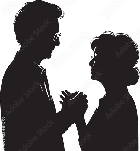 Grandparents day silhouette vector style and white background
