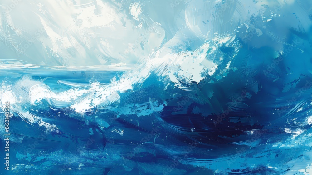 Calming Abstract Blue Waves Flowing Softly Calming Abstract Blue Waves Flowing Softly