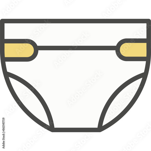 Baby diaper vector icon isolated