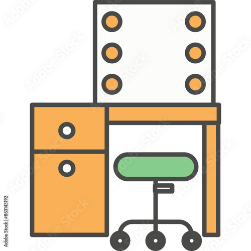Mirror in hairdressing saloon vector icon