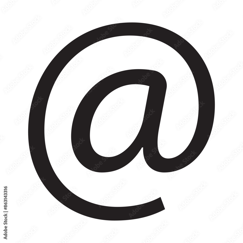 At the rate symbol. Email black flat icon with on white background. icon, at the rate, at, computer key, symbol. At the rate symbol. Email black flat icon with on white background. icon, at the rate, at, computer key, symbol.