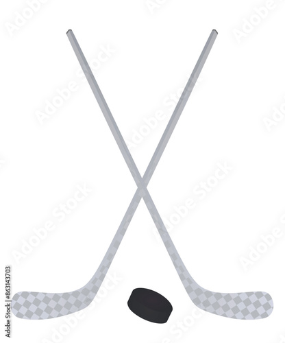 Canvas Print Hockey sticks and puck. vector
