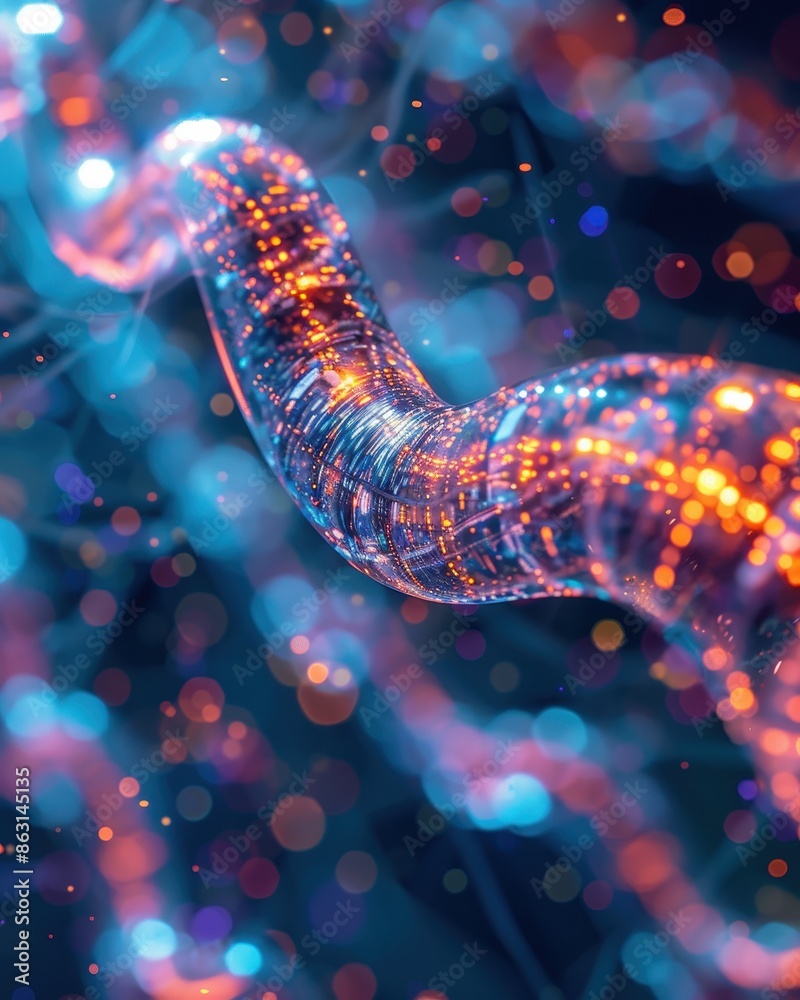 A colorful, glowing, and abstract representation of a nerve cell A colorful, glowing, and abstract representation of a nerve cell
