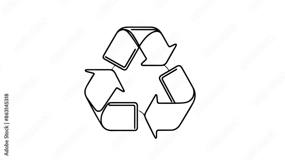single line of recycling symbol single line of recycling symbol