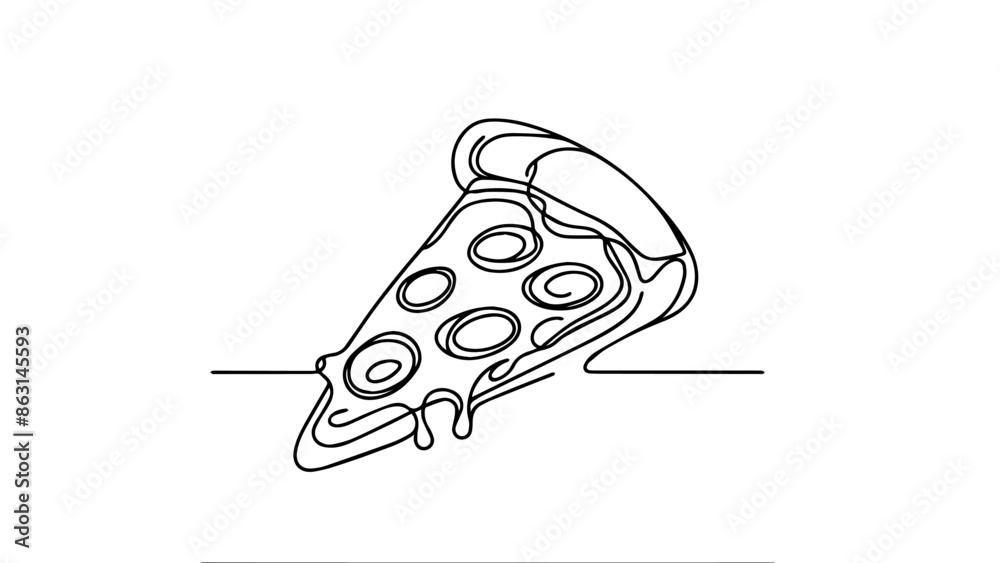 one line drawing of a pizza slice one line drawing of a pizza slice