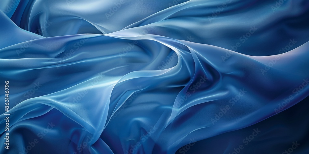 Calming Abstract Blue Waves Flowing Softly Calming Abstract Blue Waves Flowing Softly