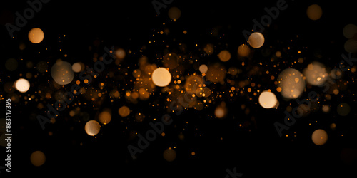 Bokeh Effect with Blurred Circles of Light on Black Background