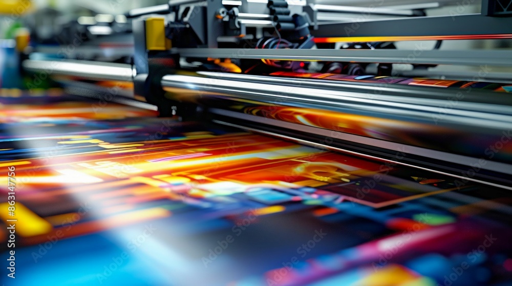 High-Speed Printing Press in Operation. Generative ai High-Speed Printing Press in Operation. Generative ai